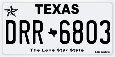 TX license plate DRR6803