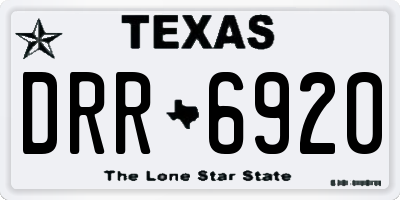 TX license plate DRR6920
