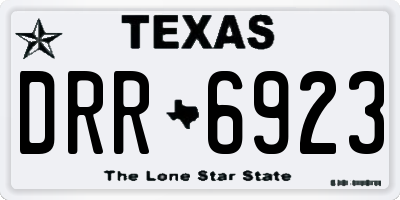 TX license plate DRR6923