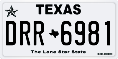 TX license plate DRR6981