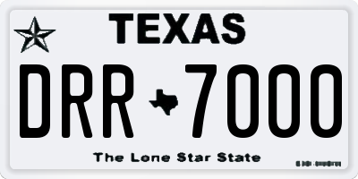 TX license plate DRR7000