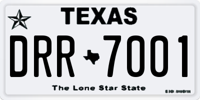 TX license plate DRR7001
