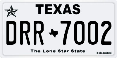 TX license plate DRR7002