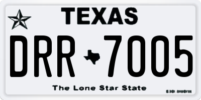 TX license plate DRR7005