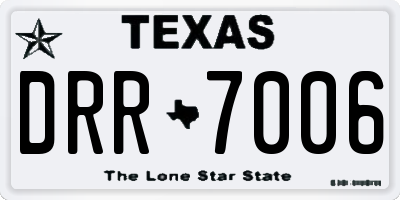 TX license plate DRR7006