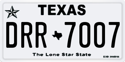 TX license plate DRR7007