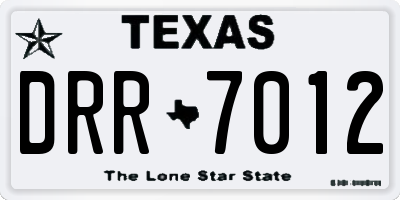 TX license plate DRR7012