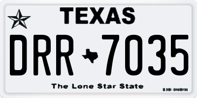 TX license plate DRR7035