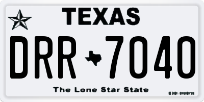 TX license plate DRR7040