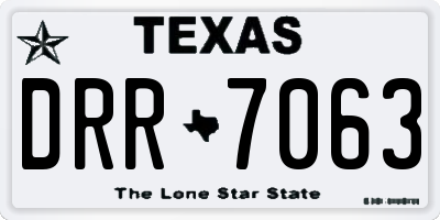 TX license plate DRR7063