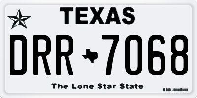 TX license plate DRR7068