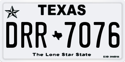 TX license plate DRR7076