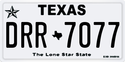 TX license plate DRR7077