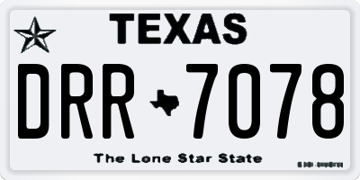 TX license plate DRR7078
