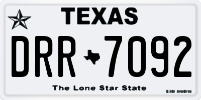 TX license plate DRR7092