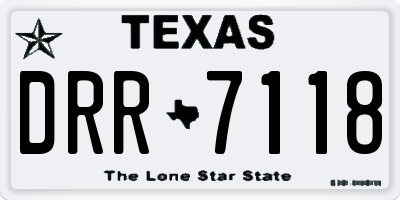 TX license plate DRR7118