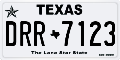 TX license plate DRR7123