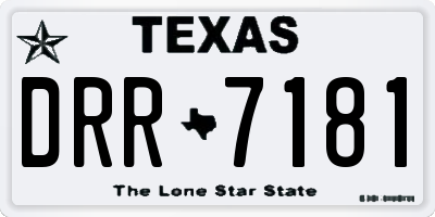 TX license plate DRR7181