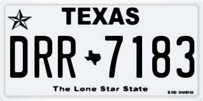 TX license plate DRR7183