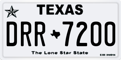 TX license plate DRR7200
