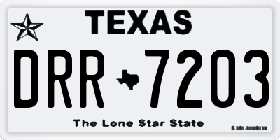 TX license plate DRR7203