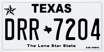 TX license plate DRR7204