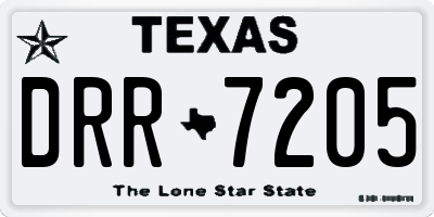 TX license plate DRR7205