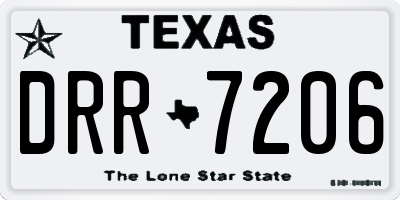 TX license plate DRR7206