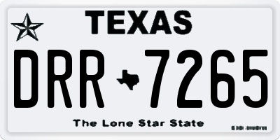 TX license plate DRR7265