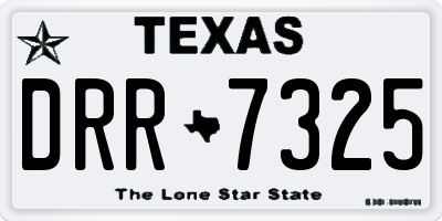 TX license plate DRR7325