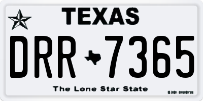 TX license plate DRR7365
