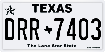 TX license plate DRR7403