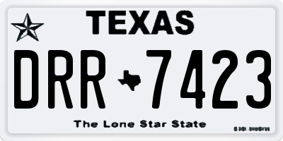 TX license plate DRR7423