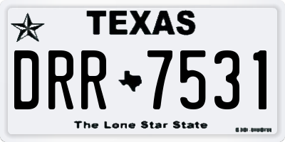 TX license plate DRR7531