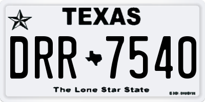 TX license plate DRR7540