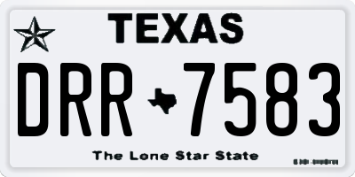 TX license plate DRR7583
