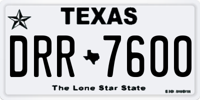 TX license plate DRR7600