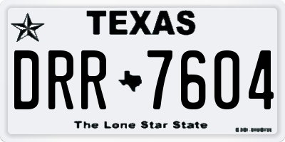 TX license plate DRR7604