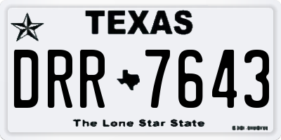 TX license plate DRR7643