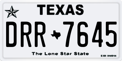 TX license plate DRR7645