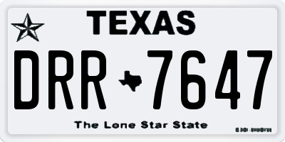 TX license plate DRR7647