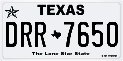 TX license plate DRR7650