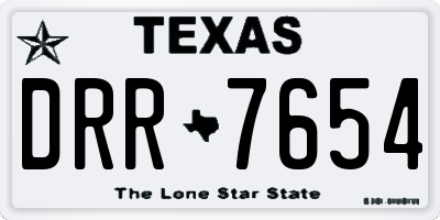 TX license plate DRR7654