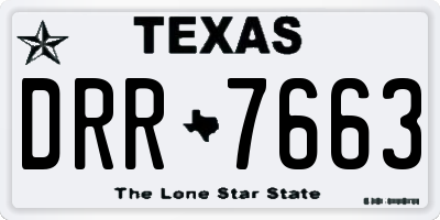 TX license plate DRR7663