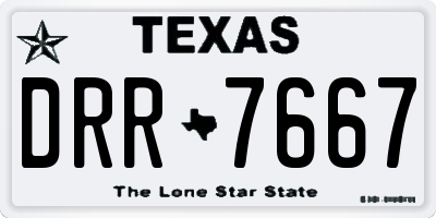 TX license plate DRR7667