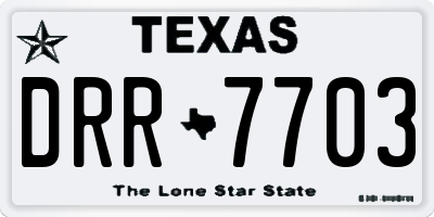 TX license plate DRR7703