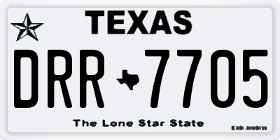 TX license plate DRR7705