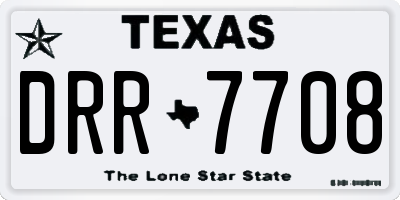 TX license plate DRR7708