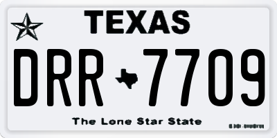 TX license plate DRR7709