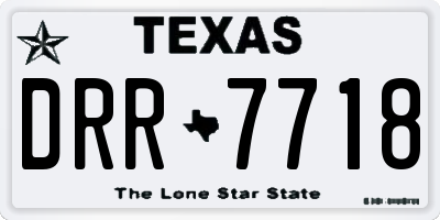 TX license plate DRR7718